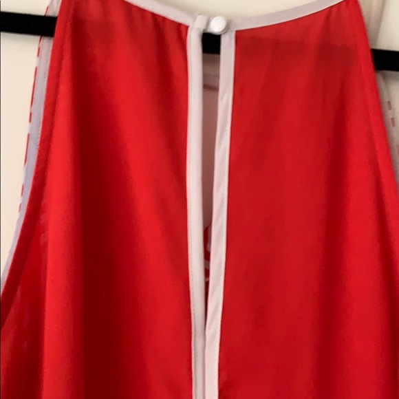 Orange/white patterned sleeveless top - Picture 4 of 4